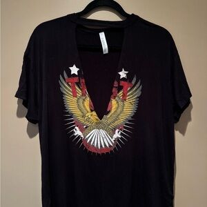 Black Short Sleeve Tee with Eagle